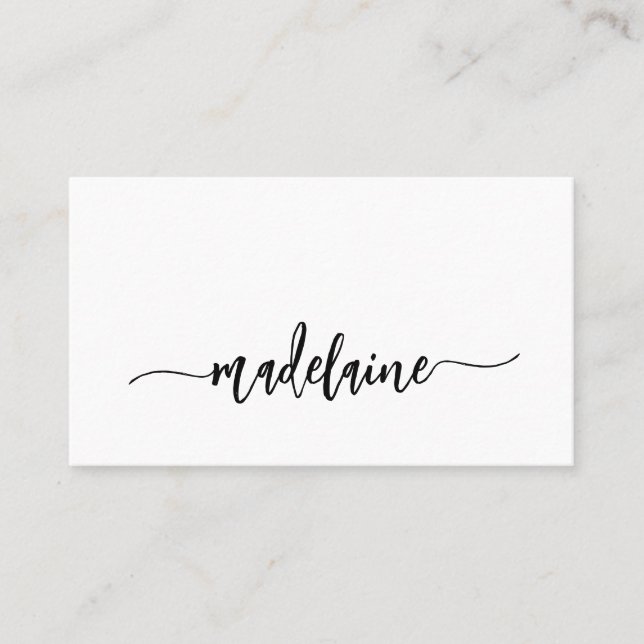 QR Code Modern White Black Elegant  Business Card (Front)