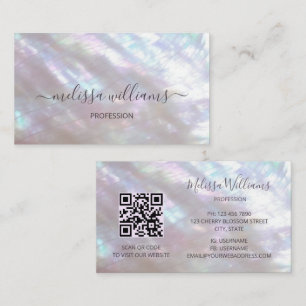 QR Code Mother-of-pearl Shimmering Business Card