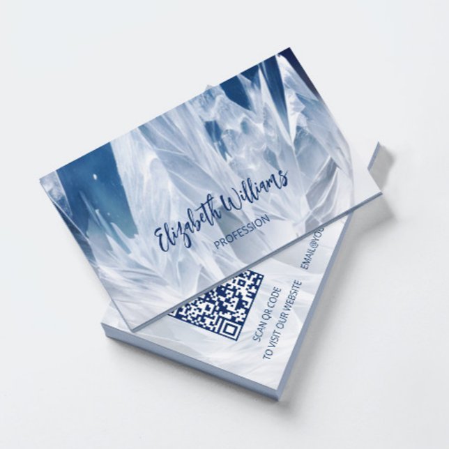 QR Code Mountain Crystal Gem Stone Business Card (Creator Uploaded)