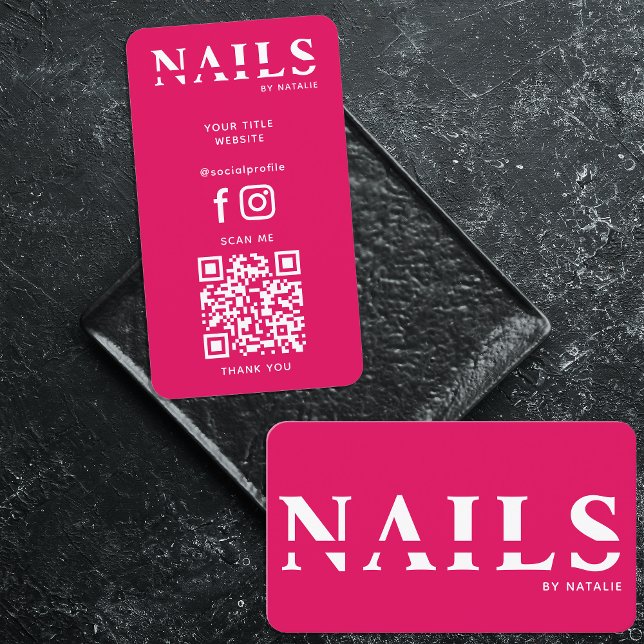 QR Code Nail Salon Nail Technician Branding Cool Business Card (Creator Uploaded)