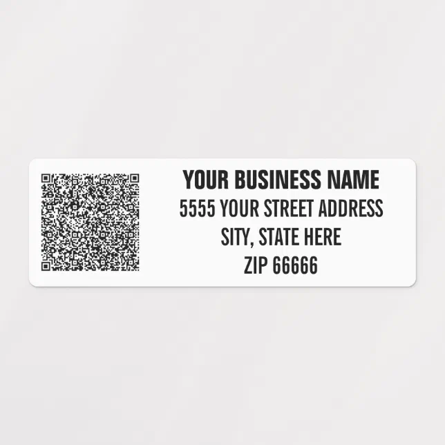 QR Code Name Address Labels Custom Colors and Font | Zazzle
