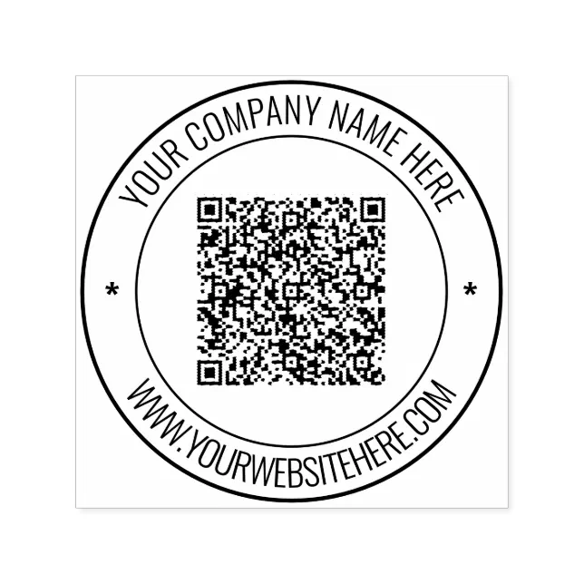 Qr Code Name Text QR Code Name Custom Text Info Professional Stamp | Zazzle