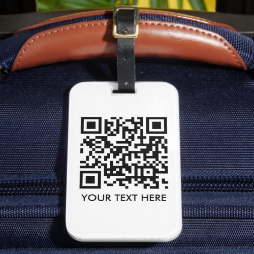 QR Code Name Text Business Barcode Template Luggage Tag