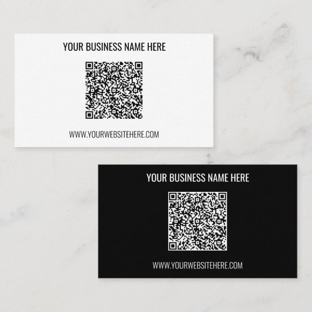 QR Code Name Website Business Card - Your Colors (Front/Back)