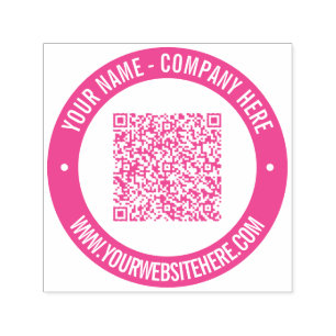 QR Code Name Website Business Self-inking Stamp