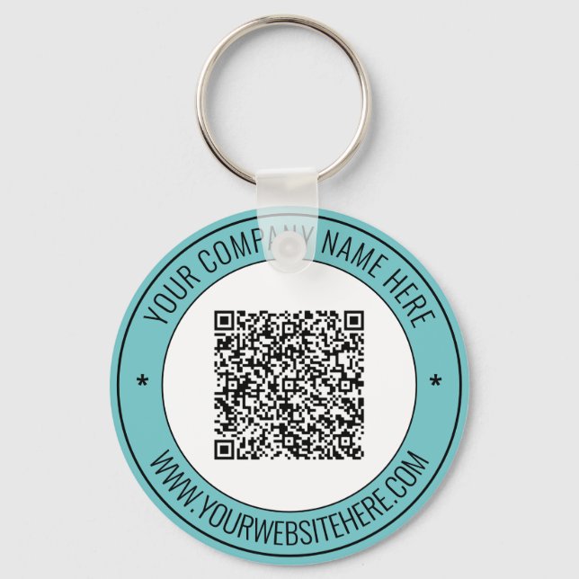 QR Code Name Website Promotional Company Keychains (Front)