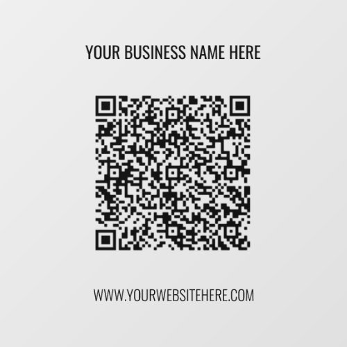 QR Code Name Website Promotional Wall Decal