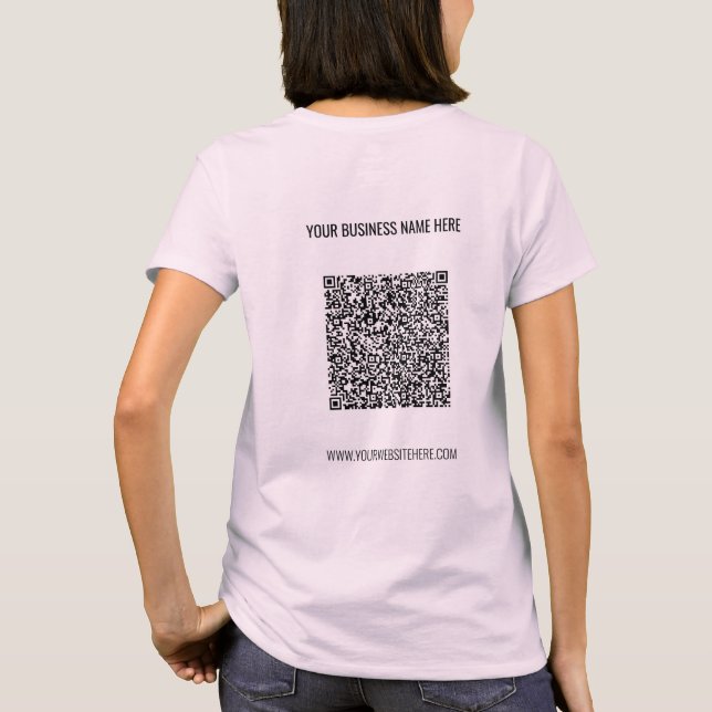 QR Code Name Website T-Shirt Promotional Business (Back)