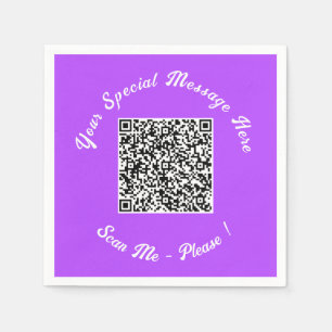 QR Code Napkins with Custom Text and Colors