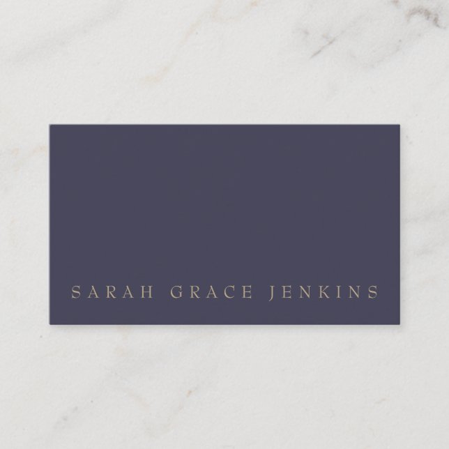 QR Code Navy Blue Gold Business Card (Front)