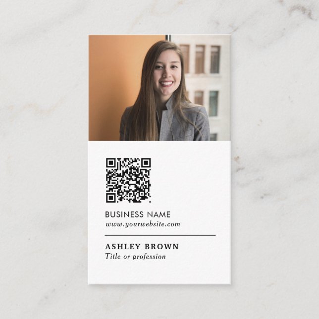 QR code networking modern logo real estate  Business Card (Front)