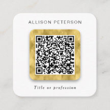 QR code networking simple modern gold Square