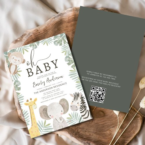 Safari baby shower invitation
