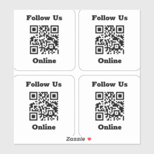 QR Code on 4 Stickers