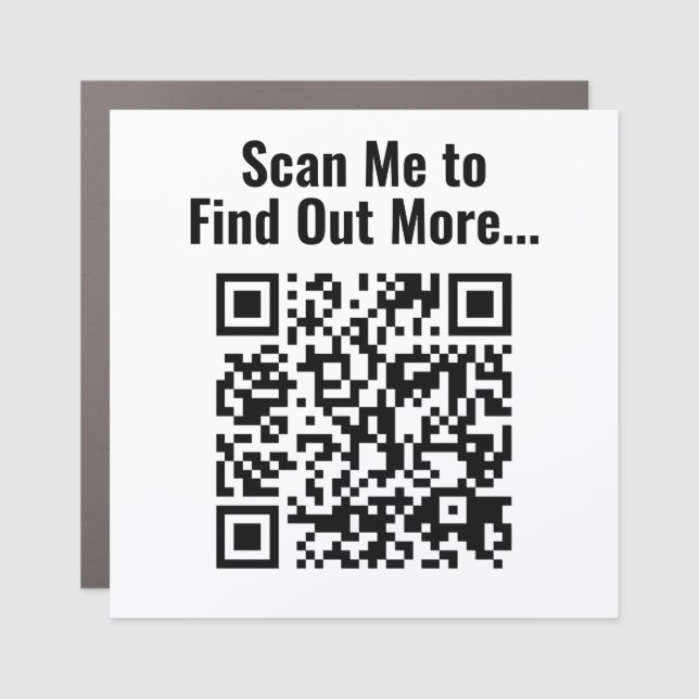 QR Code on a Car Magnet (Front)