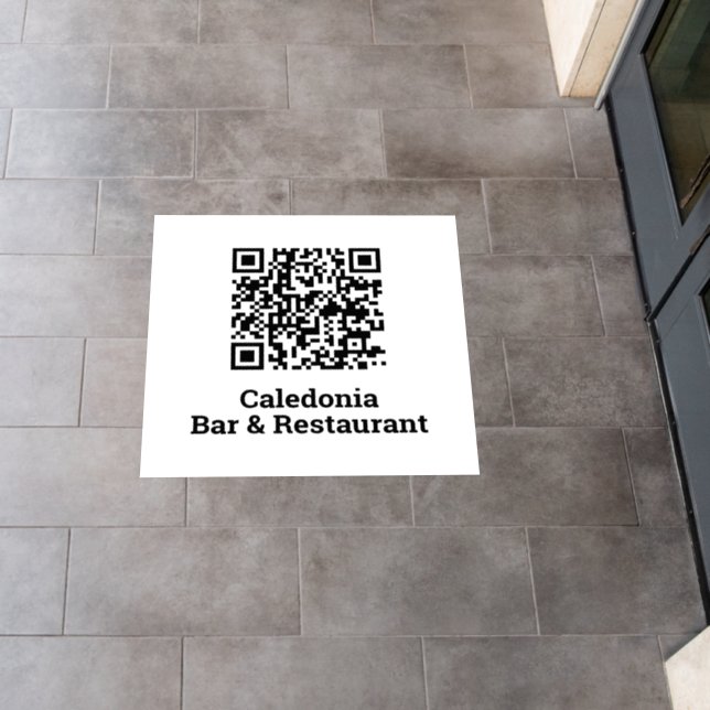 QR Code on a Floor Decal (Restaurant)
