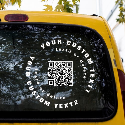 QR code on Clear Vinyl Car Window Bumper Sticker