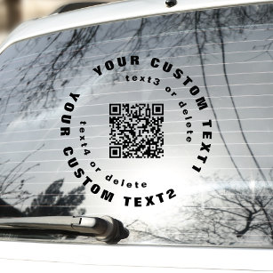QR code on Clear Vinyl circle Car Window Bumper St Sticker