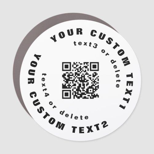 QR code on White Business Company Round Bumper Car Magnet