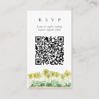 QR Code Online Beach Palm Trees Website RSVP