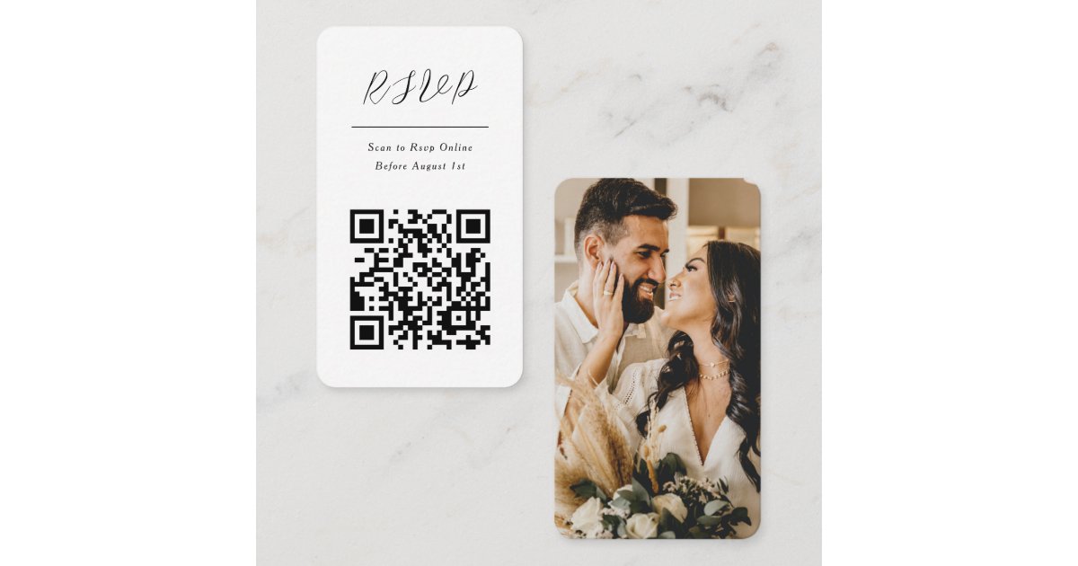 QR Code Online Photo Rsvp Response Card | Zazzle