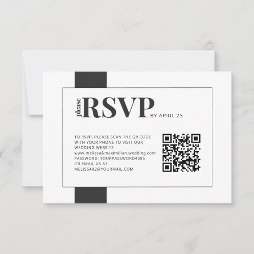 QR Code online RSVP bold minimal wedding