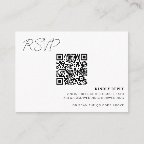 QR Code Online RSVP Card Wedding Insert 