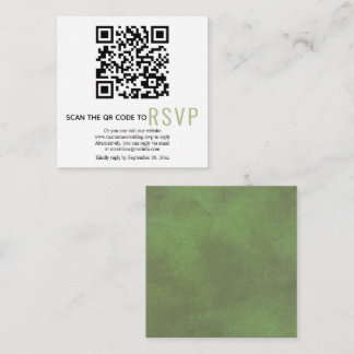 QR code online RSVP green wedding Enclosure Card