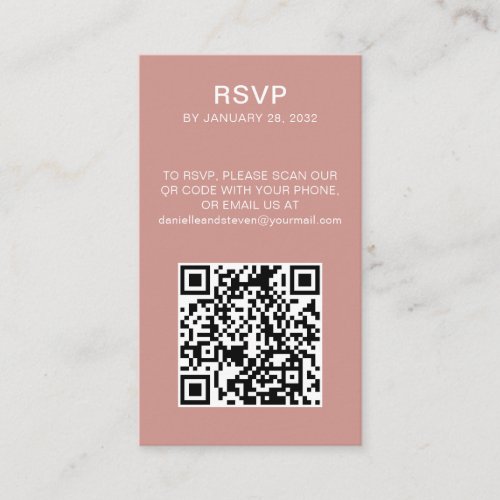 QR Code online RSVP minimalist photo  Enclosure Card