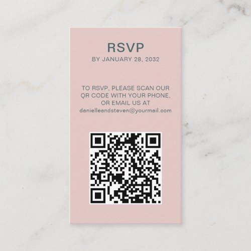 QR Code online RSVP minimalist photo  Enclosure Card