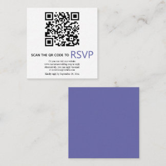 QR code online RSVP modern periwinkle blue wedding Enclosure Card