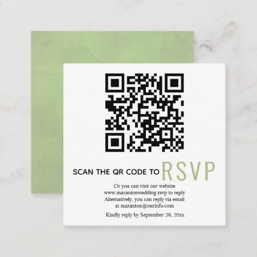 QR code online RSVP sage green wedding Enclosure C
