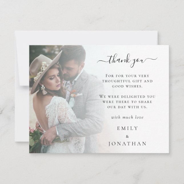 QR Code Online Wedding Photo Gallery Thank You  Note Card (Front)
