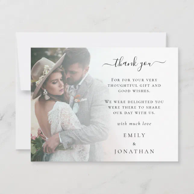 QR Code Online Wedding Photo Gallery Thank You Note Card | Zazzle