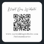 QR Code Online Wedding Website Square Sticker<br><div class="desc">Customize with your website right here on zazzle! Great for wedding website like online rsvp,  wedding details</div>