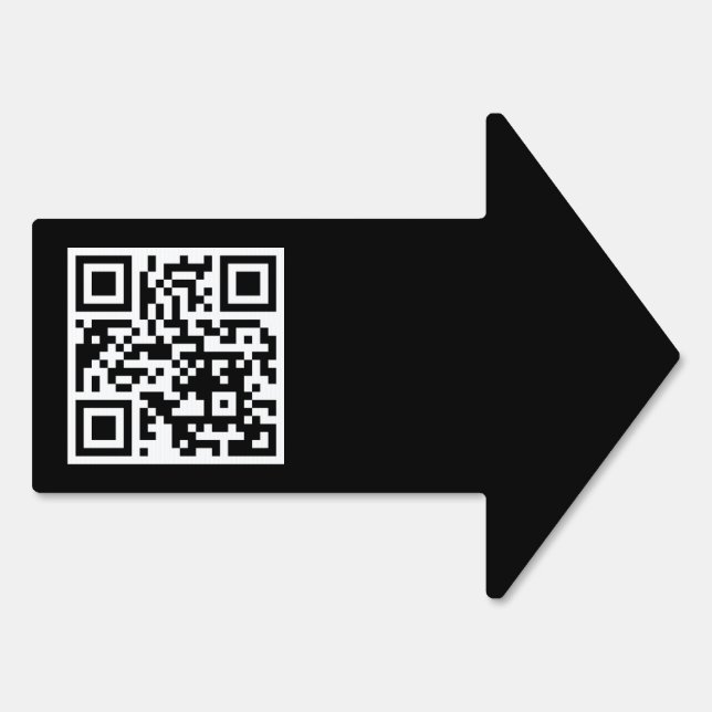 QR Code Only Arrow Yard Sign (Back)