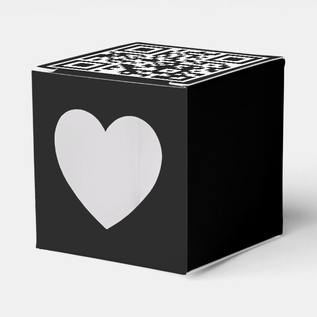 QR Code Only Heart Favor Box (Front Side)