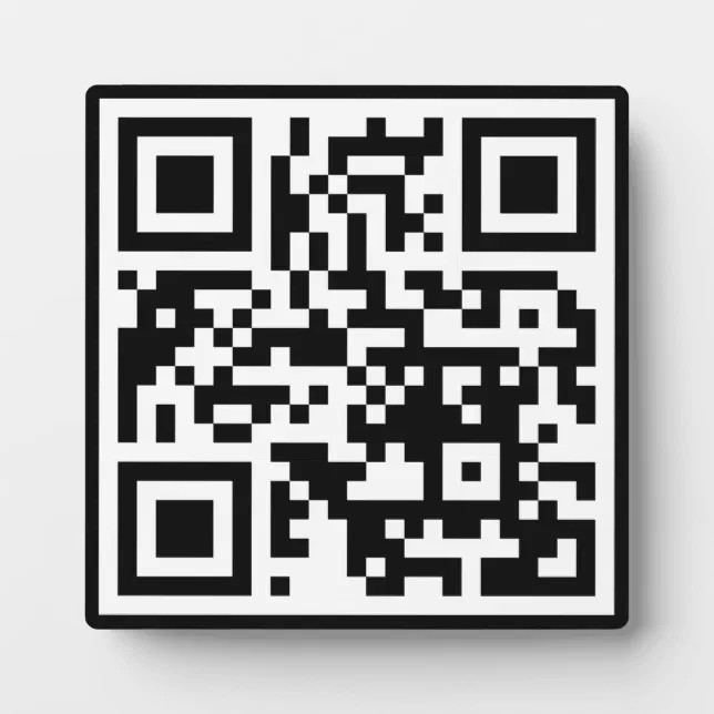 QR Code Only Square Tabletop Plaque with Easel | Zazzle