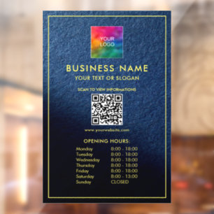 QR Code Opening Hours Custom Upload Your Logo Window Cling