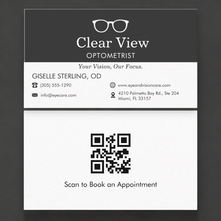 QR Code Optometrist Eye Glass Office Business Card