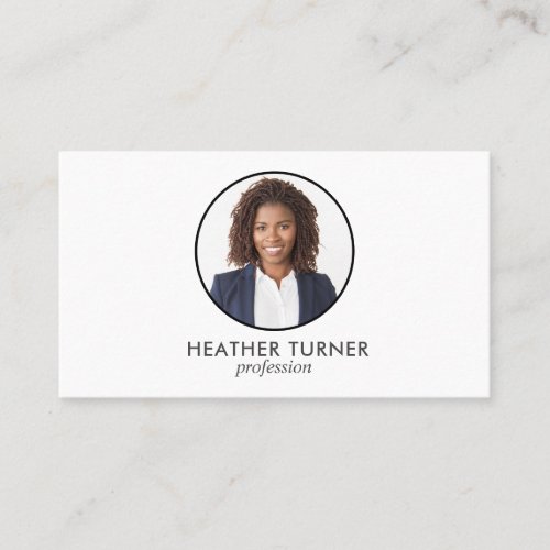 QR CODE or Logo Professional Headshot Photo White Business Card