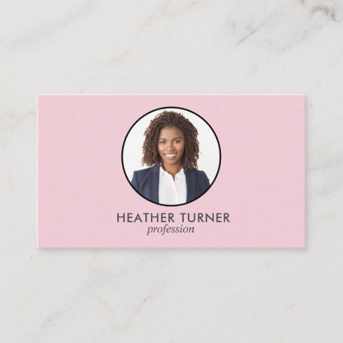 QR CODE or Logo Professional Headshot PINK PHOTO Business Card