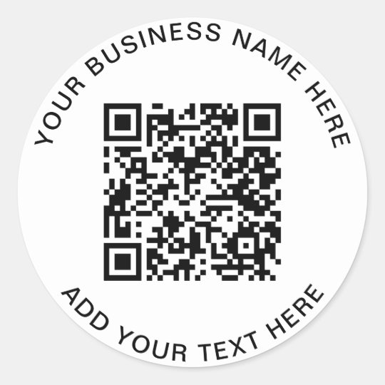 QR Code or Logo Promotional Classic Round Sticker | Zazzle.com