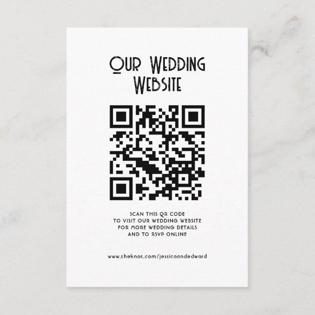 QR Code Our Website Elegant Simple Minimal Chic  Enclosure Card (Front)