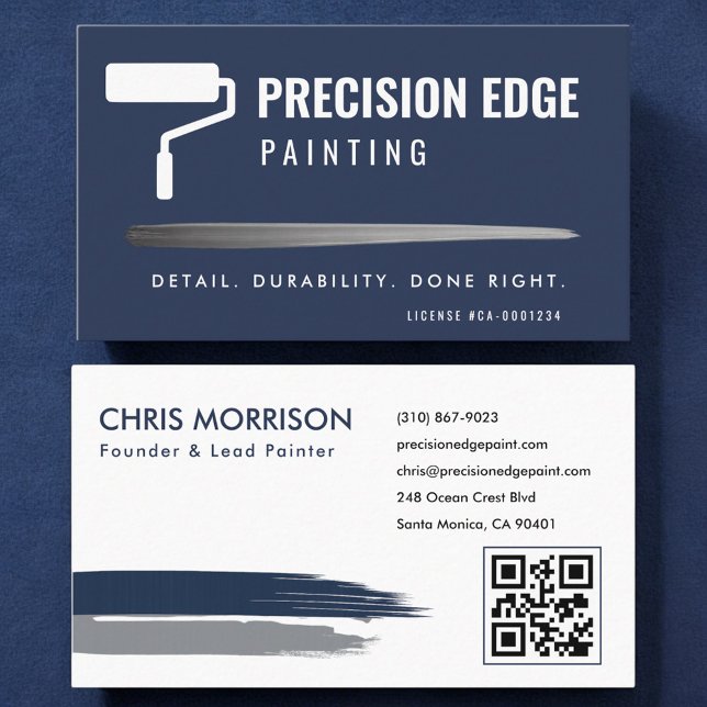 QR Code Painting Company Professional  Business Card (Creator Uploaded)