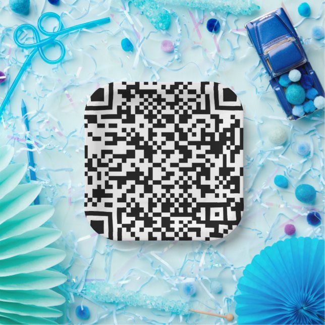 Qr Code Paper Plates (Party)
