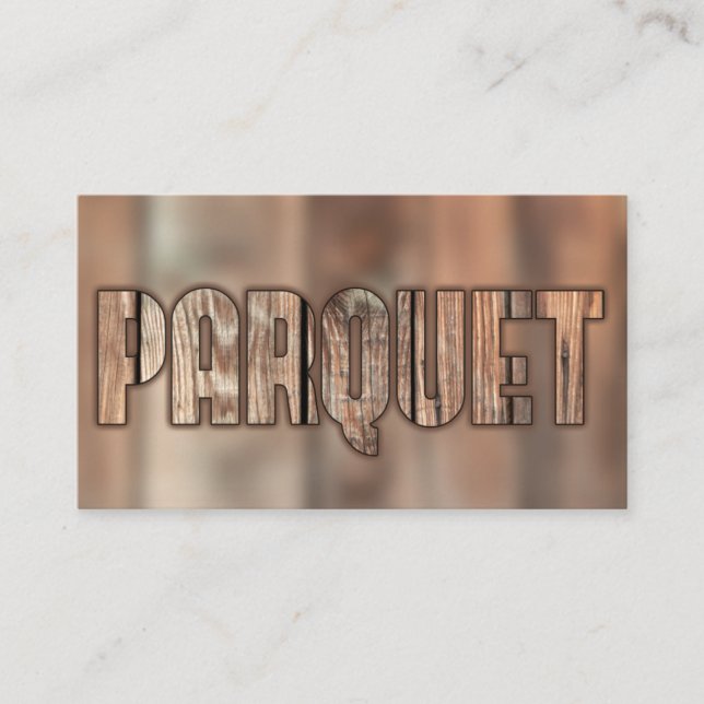 QR-Code parquet flooring rustic wooden style Business Card (Front)
