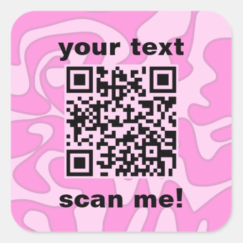 QR Code Pastel Pink Bubblegum Cute Modern Square Sticker