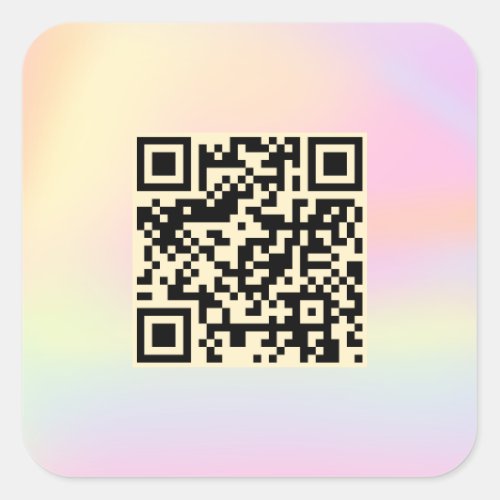 QR Code Pastel Rainbow Gradient Art Pretty Square Sticker