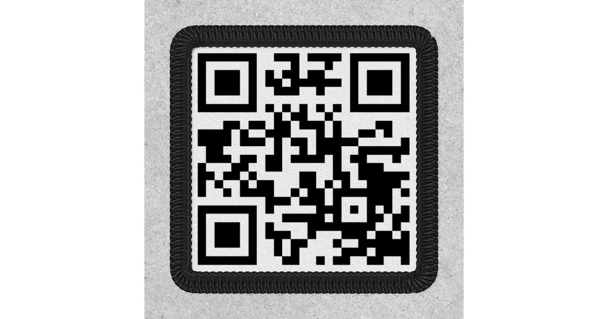 Rick Roll QR Code Funny Morale Patch Hook and Loop Custom Patch